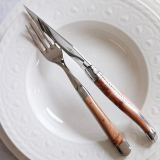 Forge de Laguiole Tradition table forks set with juniper handle Buy on Shopdecor FORGE DE LAGUIOLE collections