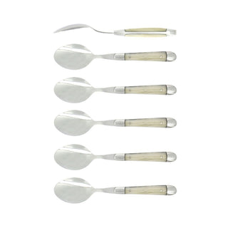 Forge de Laguiole Tradition set 6 coffee spoons with acrylic handle White Buy on Shopdecor FORGE DE LAGUIOLE collections