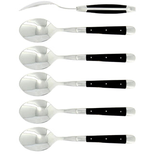 Forge de Laguiole Tradition set 6 soup spoons with acrylic handle Black Buy on Shopdecor FORGE DE LAGUIOLE collections