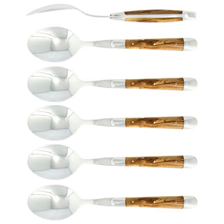Forge de Laguiole Tradition set 6 soup spoons with olive wood handle Buy on Shopdecor FORGE DE LAGUIOLE collections