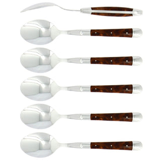 Forge de Laguiole Tradition set 6 soup spoons with Thuya handle Buy on Shopdecor FORGE DE LAGUIOLE collections