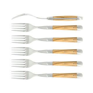 Forge de Laguiole Tradition table forks set with olive wood handle Set 6 Buy on Shopdecor FORGE DE LAGUIOLE collections