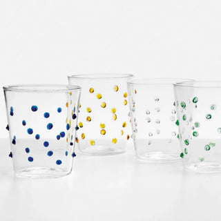 Zafferano Party Set 6 water glasses with polka dots 6 different colors - Buy now on ShopDecor - Discover the best products by ZAFFERANO design