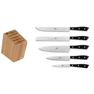 Coltellerie Berti Compendio block with 5 kitchen knives 8570 black #variant# | Acquista i prodotti di COLTELLERIE BERTI 1895 ora su ShopDecor