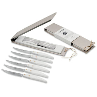 Coltellerie Berti Compendio Policromia set 6 table knives 8061 white #variant# | Acquista i prodotti di COLTELLERIE BERTI 1895 ora su ShopDecor