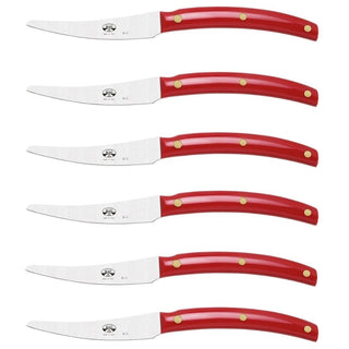 Coltellerie Berti Convivio Nuovo set 6 steak knives 619 red #variant# | Acquista i prodotti di COLTELLERIE BERTI 1895 ora su ShopDecor