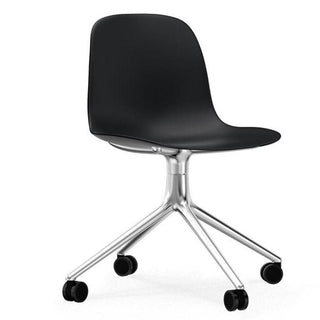 Normann Copenhagen Form polypropylene swivel chair with 4 wheels, aluminium legs - Buy now on ShopDecor - Discover the best products by NORMANN COPENHAGEN design
