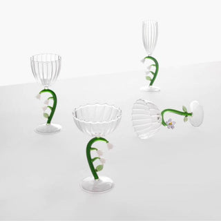 Ichendorf Botanica set 6 optical stemmed glasses mix by Alessandra Baldereschi Buy on Shopdecor ICHENDORF collections