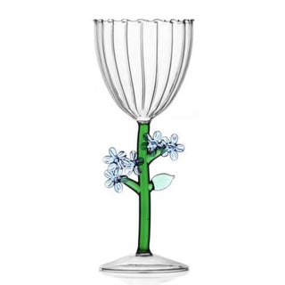 Ichendorf Botanica optical stemmed glass light blue flower by Alessandra Baldereschi Buy on Shopdecor ICHENDORF collections
