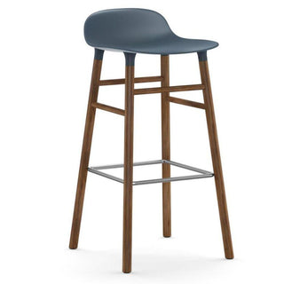 Normann Copenhagen Form walnut bar stool with polypropylene seat h. 75 cm. Normann Copenhagen Form Blue - Buy now on ShopDecor - Discover the best products by NORMANN COPENHAGEN design