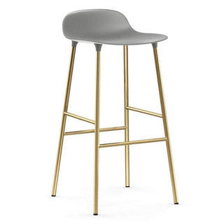 Normann Copenhagen Form brass bar stool with polypropylene seat h. 75 cm. Normann Copenhagen Form Grey - Buy now on ShopDecor - Discover the best products by NORMANN COPENHAGEN design