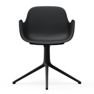 Normann Copenhagen Form polypropylene swivel armchair with 4 black aluminium legs - Buy now on ShopDecor - Discover the best products by NORMANN COPENHAGEN design