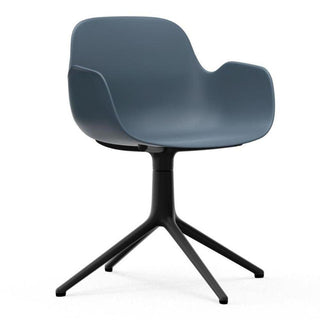 Normann Copenhagen Form polypropylene swivel armchair with 4 black aluminium legs Normann Copenhagen Form Blue - Buy now on ShopDecor - Discover the best products by NORMANN COPENHAGEN design