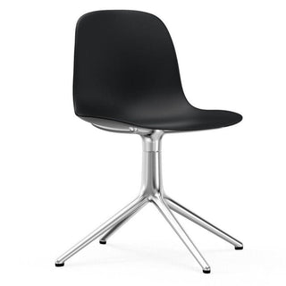 Normann Copenhagen Form polypropylene swivel chair with 4 aluminium legs Normann Copenhagen Form Black - Buy now on ShopDecor - Discover the best products by NORMANN COPENHAGEN design