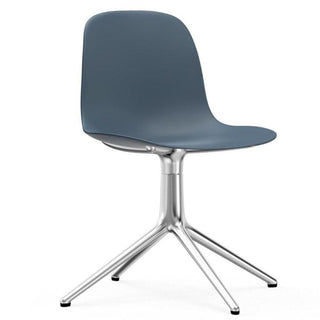 Normann Copenhagen Form polypropylene swivel chair with 4 aluminium legs Normann Copenhagen Form Blue - Buy now on ShopDecor - Discover the best products by NORMANN COPENHAGEN design