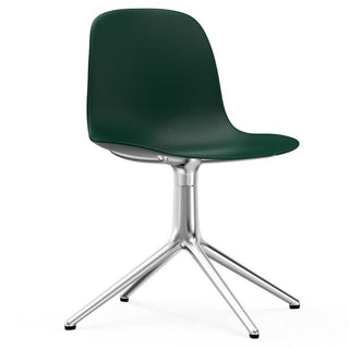 Normann Copenhagen Form polypropylene swivel chair with 4 aluminium legs Normann Copenhagen Form Green - Buy now on ShopDecor - Discover the best products by NORMANN COPENHAGEN design