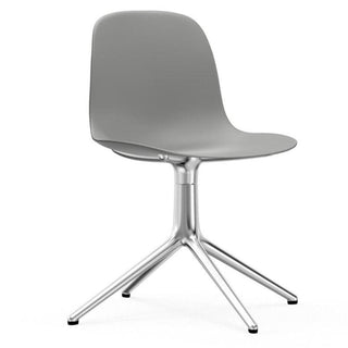 Normann Copenhagen Form polypropylene swivel chair with 4 aluminium legs Normann Copenhagen Form Grey - Buy now on ShopDecor - Discover the best products by NORMANN COPENHAGEN design