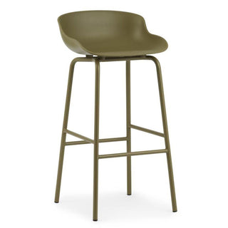 Normann Copenhagen Hyg steel bar stool with polypropylene seat h. 75 cm. Normann Copenhagen Hyg Olive - Buy now on ShopDecor - Discover the best products by NORMANN COPENHAGEN design