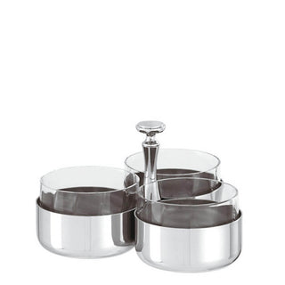Sambonet Elite relish dish 3 compartments with crystal Silver Buy on Shopdecor SAMBONET collections