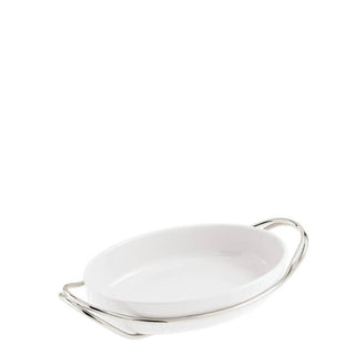 Sambonet New Living holder with oval dish 35 x 24 cm Silver Buy on Shopdecor SAMBONET collections