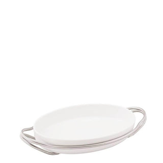 Sambonet New Living holder with oval dish 39 x 27 cm Vintage steel Buy on Shopdecor SAMBONET collections