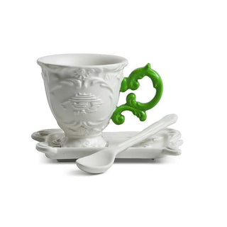 Seletti I-Wares coffee set with coffee cup, spoon and saucer White/Green Buy on Shopdecor SELETTI collections