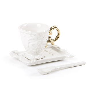 Seletti I-Wares coffee set with coffee cup, spoon and saucer Gold Buy on Shopdecor SELETTI collections