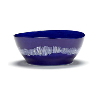 Serax Feast bowl diam. 18 cm. lapis lazuli swirl - stripes white Buy on Shopdecor SERAX collections