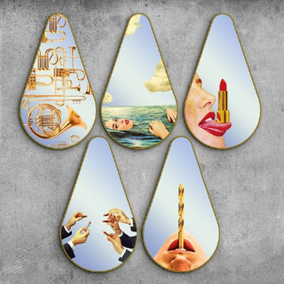 Seletti Toiletpaper Mirror Gold Frame Pear Lipsticks - Buy now on ShopDecor - Discover the best products by TOILETPAPER HOME design