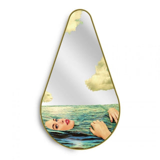 Seletti Toiletpaper Mirror Gold Frame Pear Seagirl - Buy now on ShopDecor - Discover the best products by TOILETPAPER HOME design