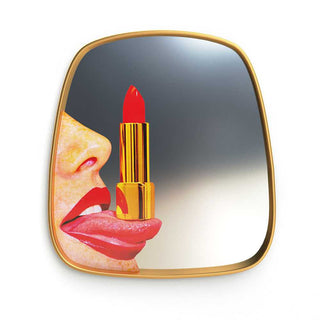 Seletti Toiletpaper Small Mirror Gold Frame Tongue Buy on Shopdecor TOILETPAPER HOME collections