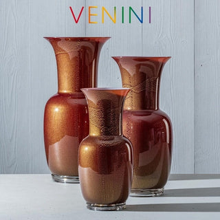 Venini Opalino 706.22 vase ox blood red with gold leaf/cipria pink inside h. 36 cm. - Buy now on ShopDecor - Discover the best products by VENINI design