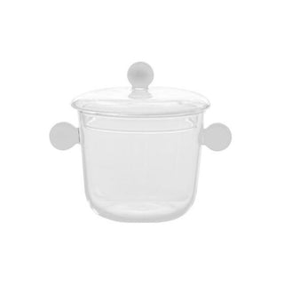 Zafferano Bilia glass jar with white little ball handles Buy on Shopdecor ZAFFERANO collections
