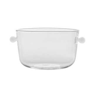 Zafferano Bilia glass high bowl with white little ball handles Buy on Shopdecor ZAFFERANO collections