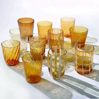 Zafferano Melting Pot box of 6 glasses in assorted unicolour amber - Buy now on ShopDecor - Discover the best products by ZAFFERANO design