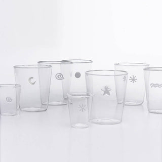 Zafferano Symbols Set 6 transparent water glasses with various symbols - Buy now on ShopDecor - Discover the best products by ZAFFERANO design