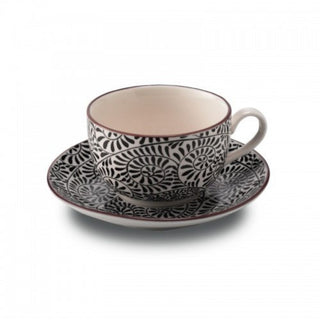 Zafferano Tue porcelain Tea cup with small plate black - Buy now on ShopDecor - Discover the best products by ZAFFERANO design